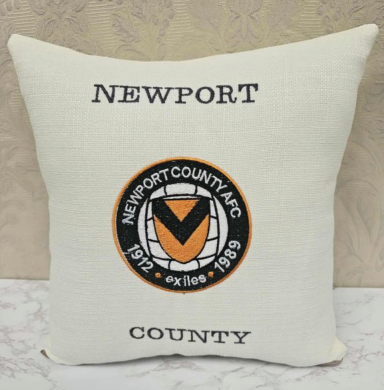 Cushion featuring Newport County AFC logo and text with the club's establishment years.