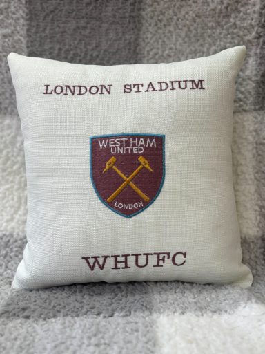 Cushion featuring the West Ham United logo and "London Stadium" text.